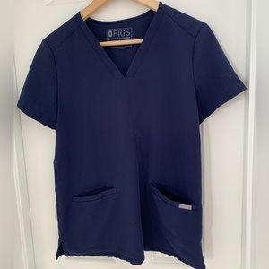 Navy Blue Figs Casma Scrub Top